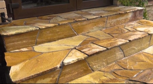 Плитняк златолит жёлтый золотистый для отмостки купить в Нижневартовске